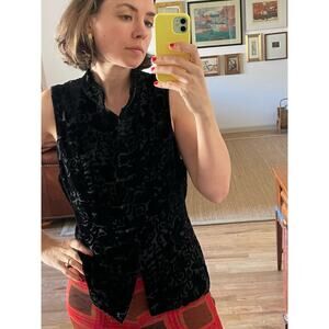Vintage Y2K DKNY Velvet Kimono Top Sleeveless